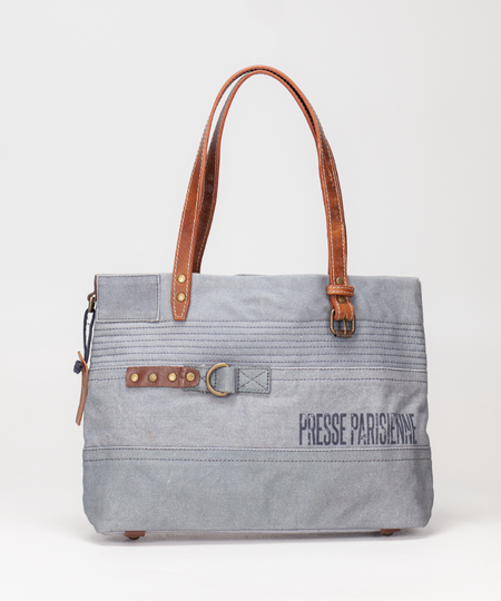 Presse Parisienne  Blue Canvas Handbag