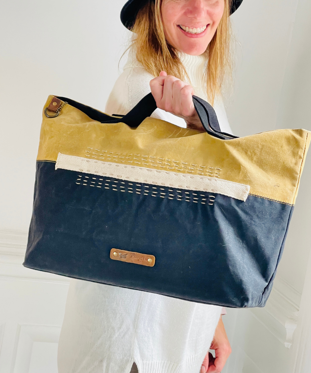 Bergere Blue Canvas tote