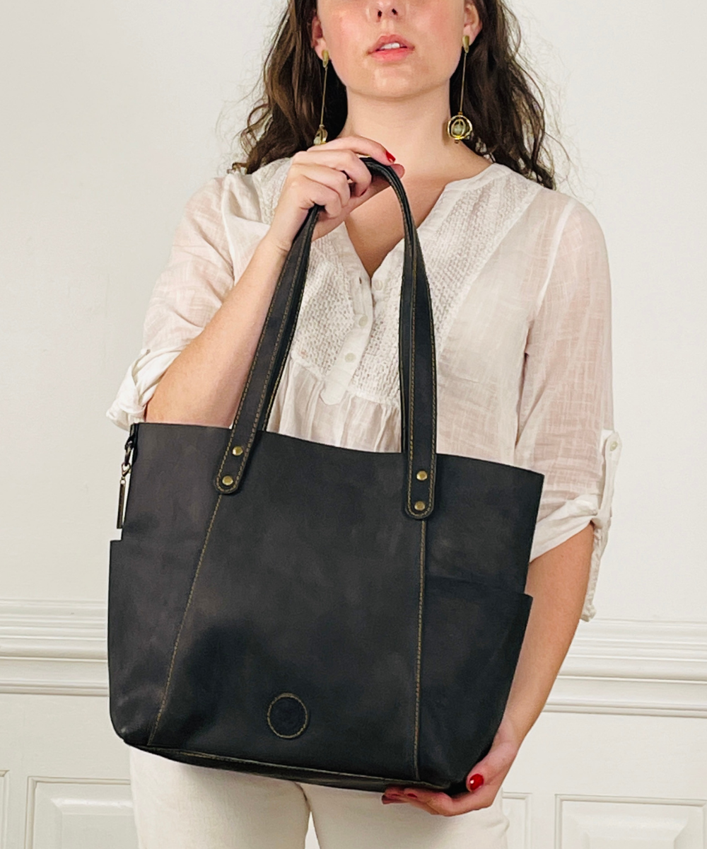 Lauren Black Leather Tote