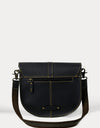 Anna Black Leather Handbag