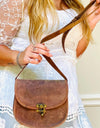 Cavalier Satchel Crossbody Dark Brown