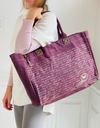 Vintage Letter Burgundy Tote