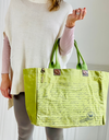 Vintage Letter Green Lime Tote