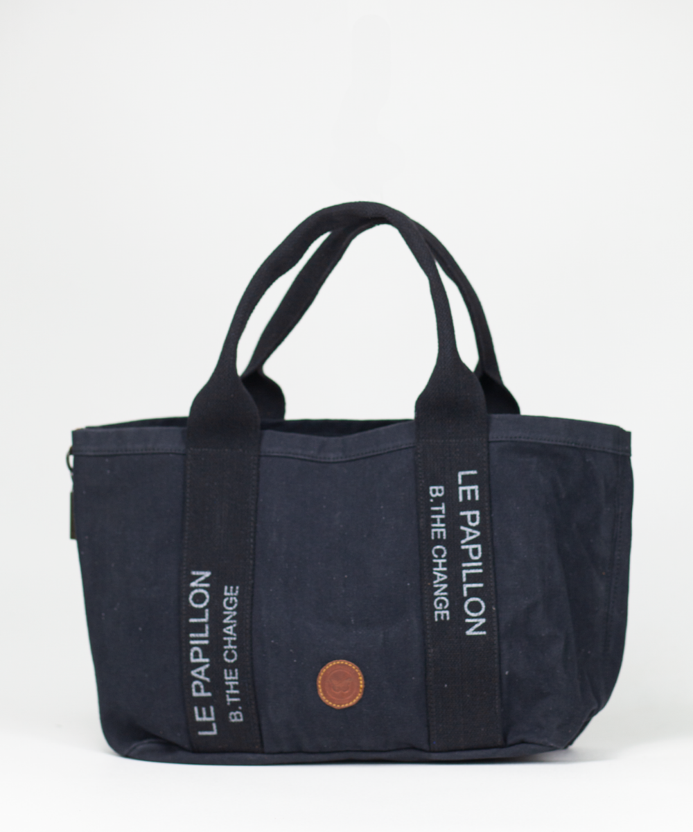 Le Papillon Black Canvas Tote