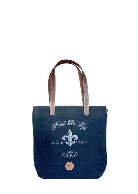 Fleur de Lis Black Tote