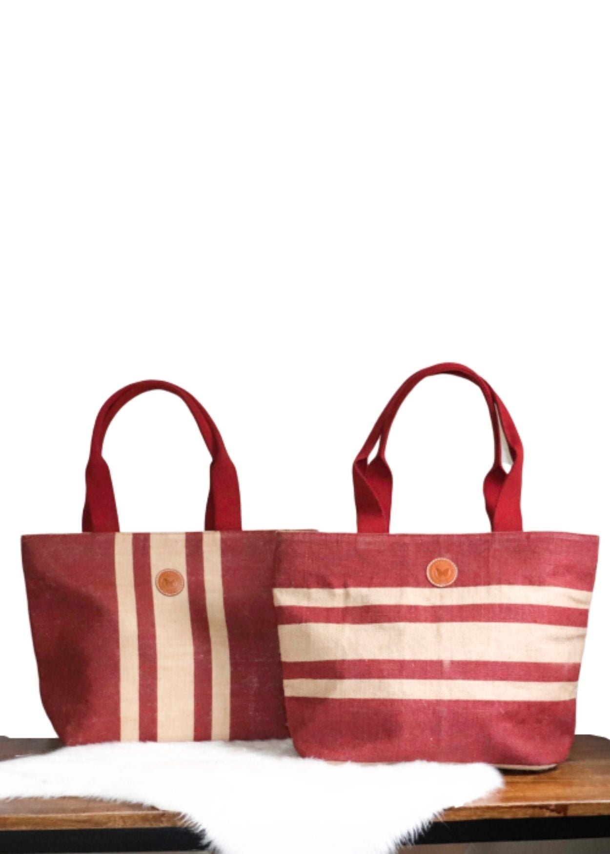 Burlap French Burgundy Vertical