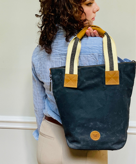 Lisbon Black Canvas Tote