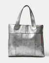 Peppa Silver Leather Tote