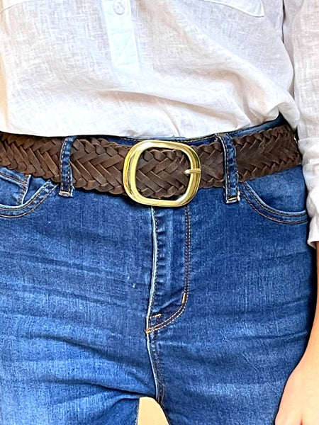 Windsor Braided Brown Belt