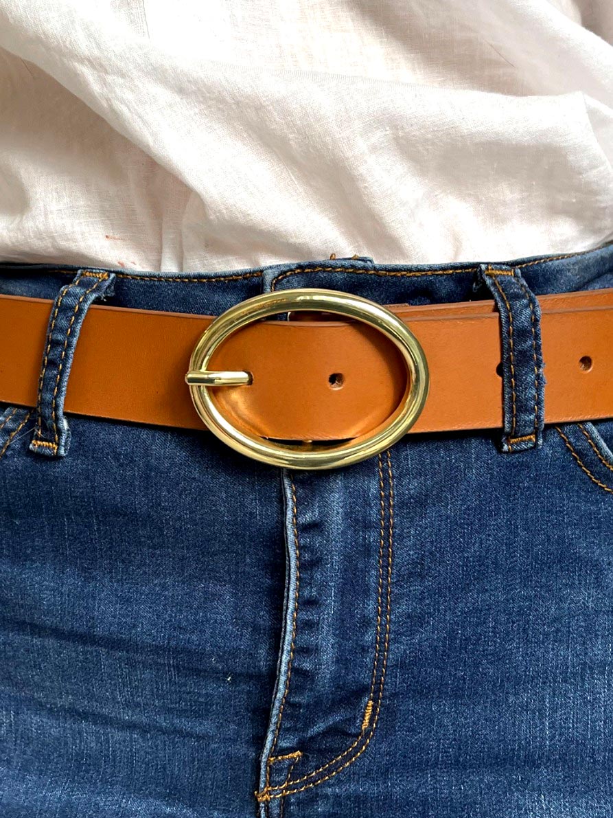 Bristol Oval Tan Belt