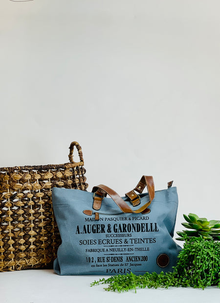 Auger Blue Canvas Handbag