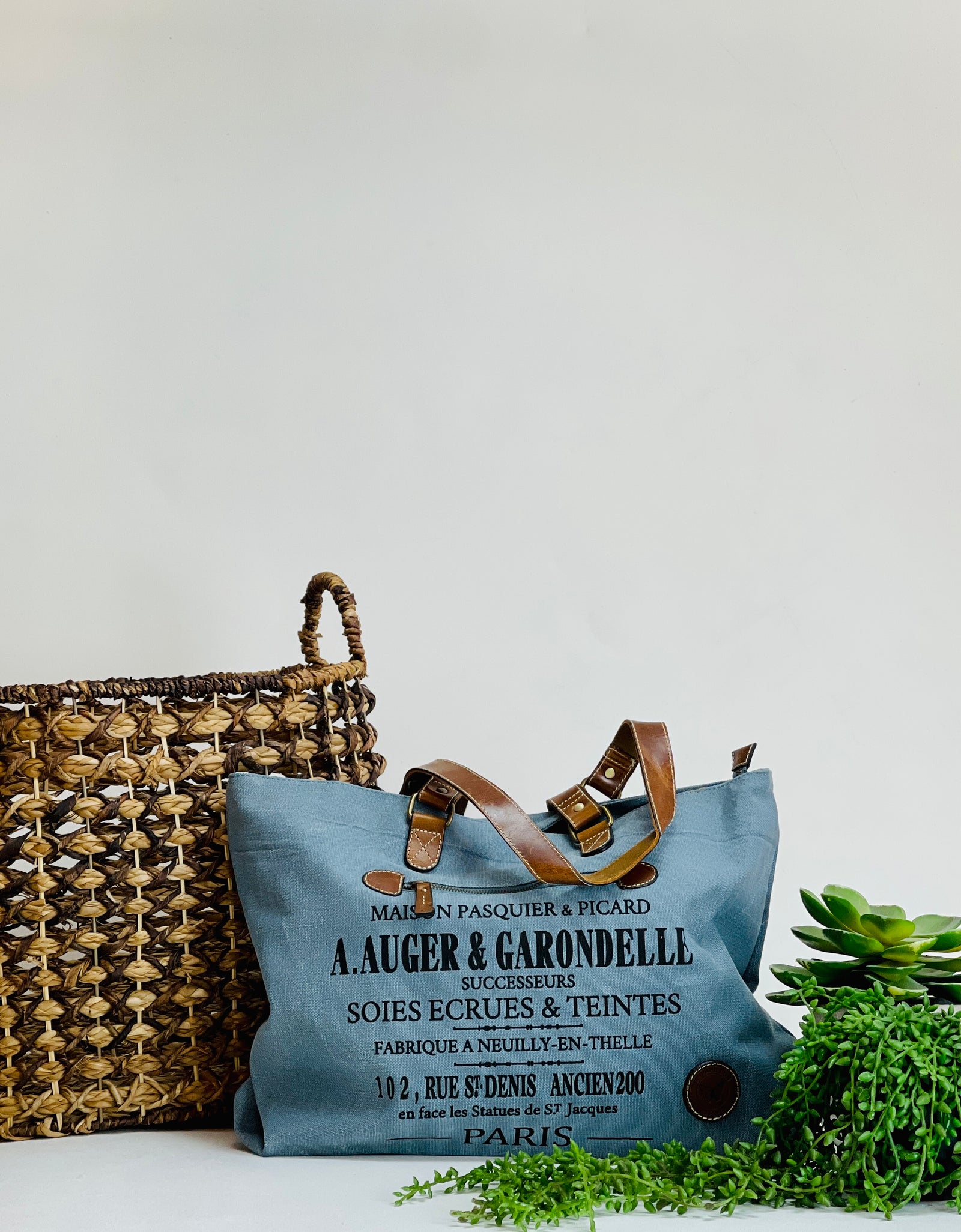 Auger Blue Canvas Handbag