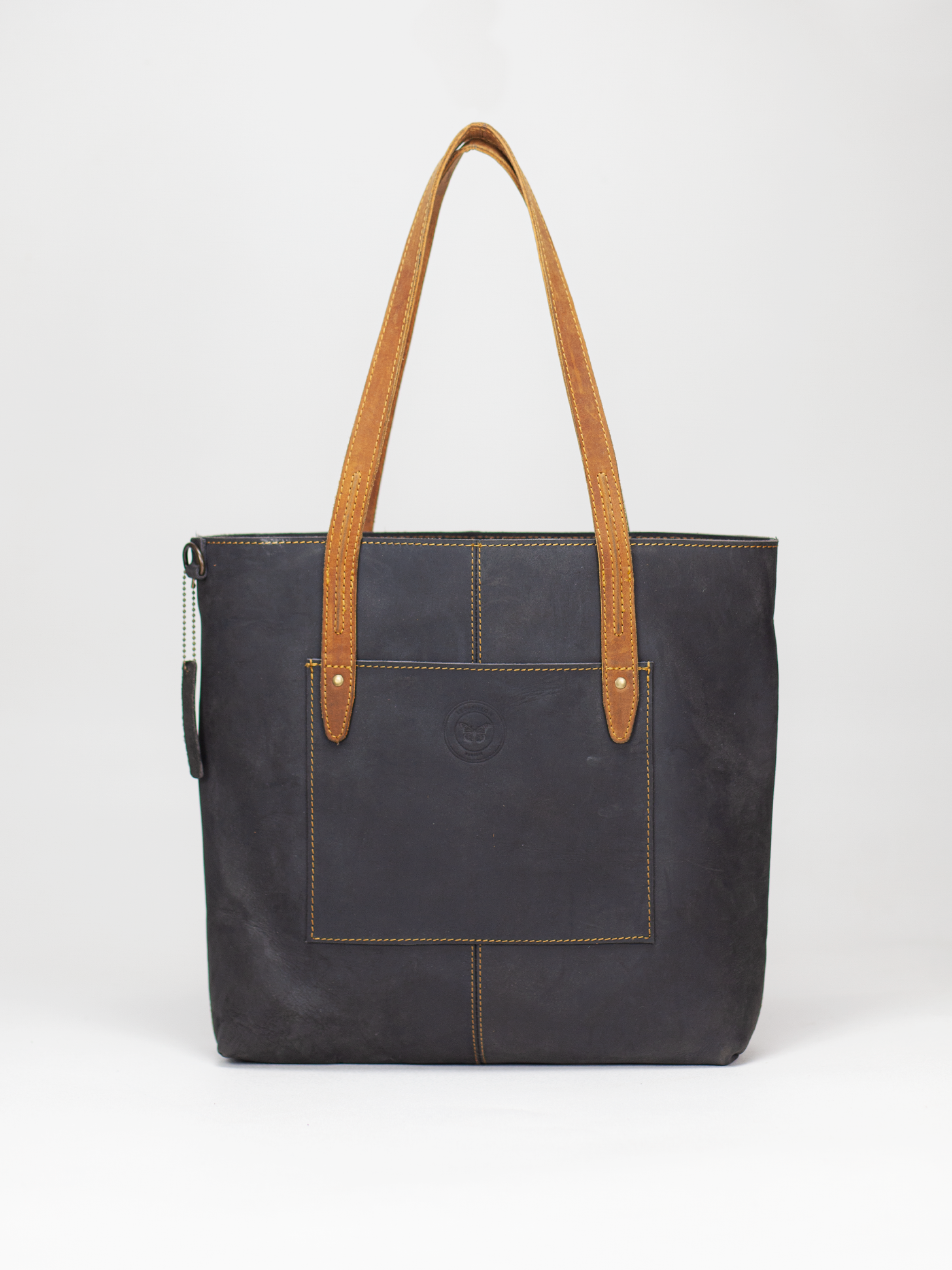 Medium Black Tote with Pocket