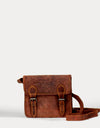 Cavalier Crossbody Two Buckles Dark Brown