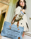 Auger Blue Canvas Handbag