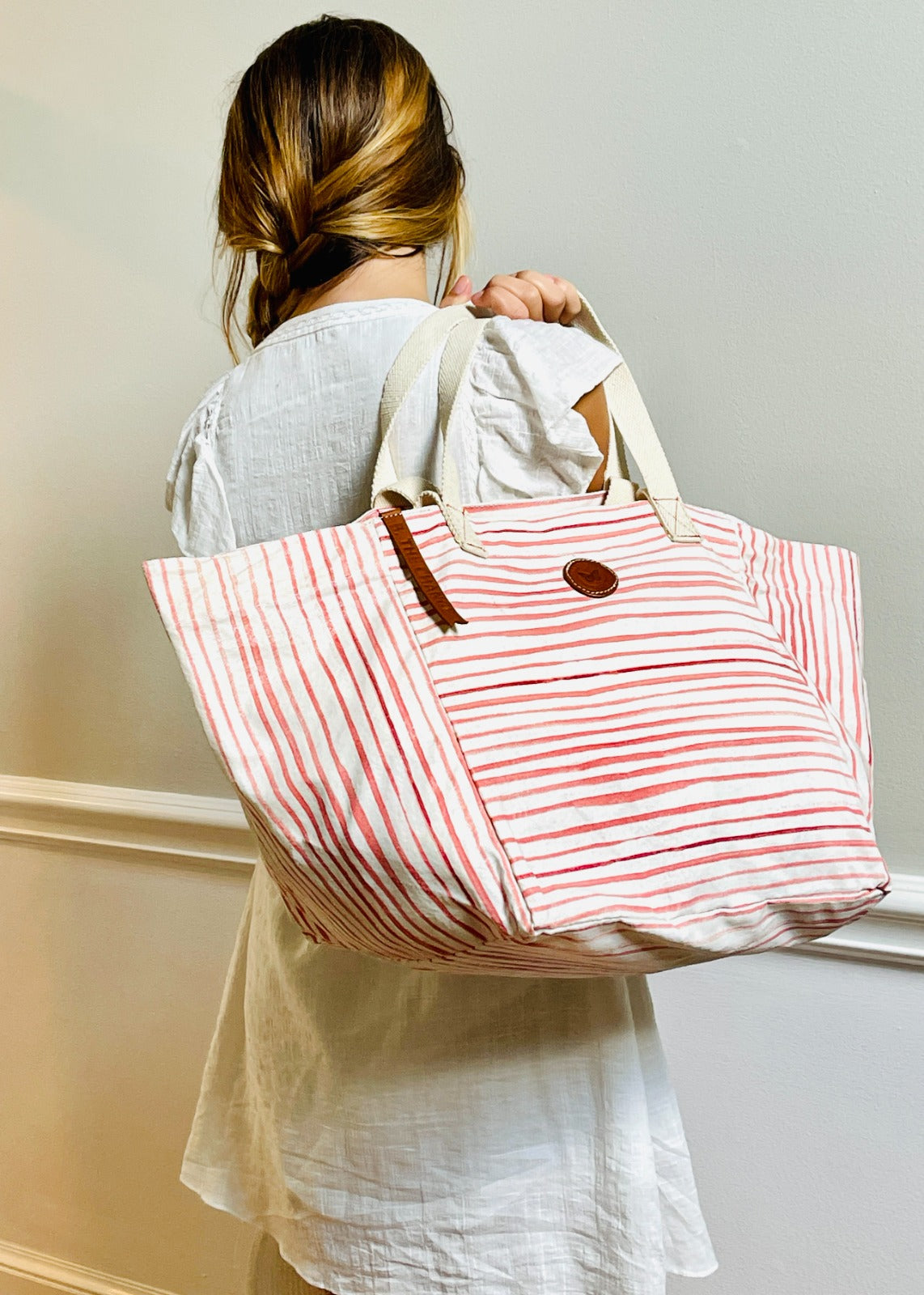 Bayonne Red Canvas Tote