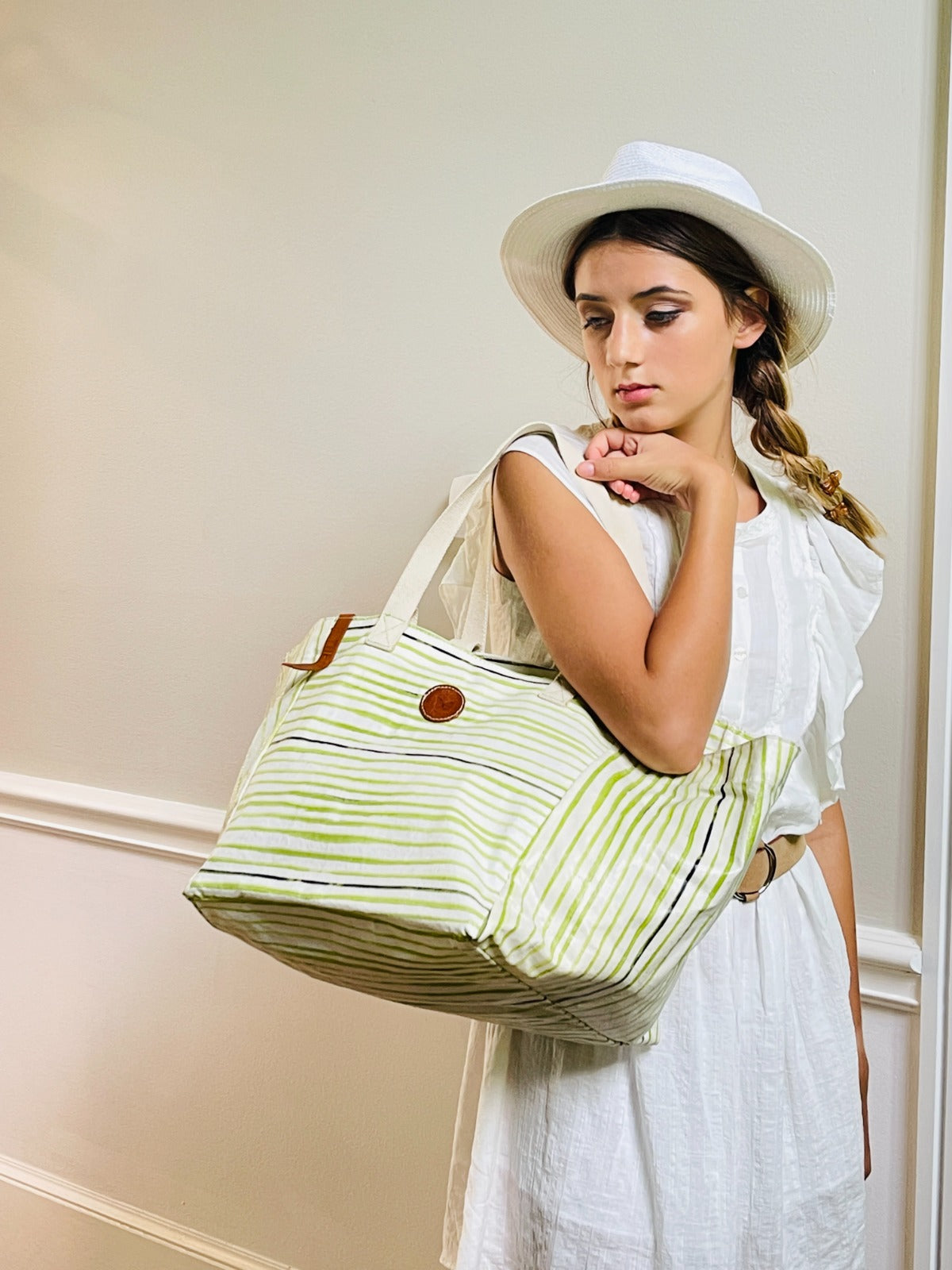 Bayonne Green Canvas Tote